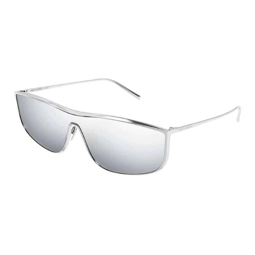 NEW SL605 LUNA 003 SAINT LAURENT SUNGLASSES SILVER UNISEX OVAL EYEWEAR - Picture 2 of 4